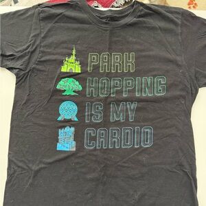 Disney Black Tee with Green and Blue Graphics